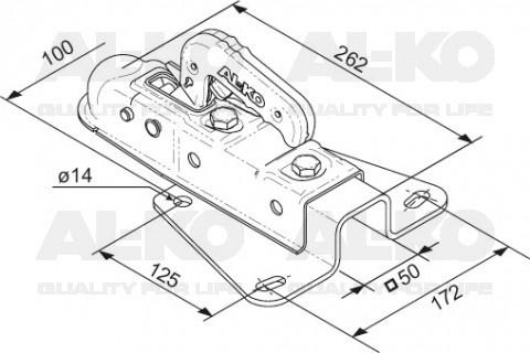 AL-KO V-dissel AK7 Plus/75V - koker 50 mm - 750 kg - ongeremde koppeling