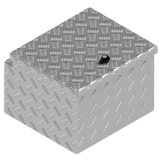 DE HAAN BOX S - waterdichte en stofdichte aluminium traanplaat disselkist 420x390x295 mm - voorzien van vlinderslot of spansluiting