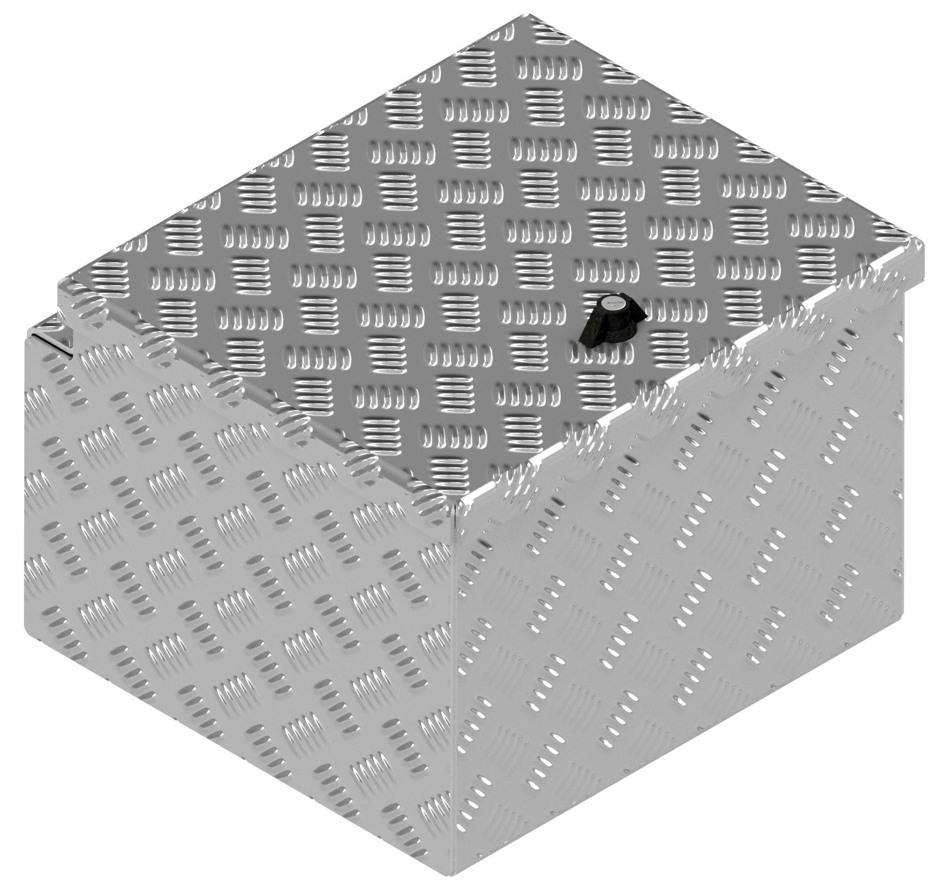 DE HAAN BOX S - waterdichte en stofdichte aluminium traanplaat disselkist 420x390x295 mm - voorzien van vlinderslot of spansluiting