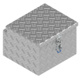 DE HAAN BOX S - waterdichte en stofdichte aluminium traanplaat disselkist 420x390x295 mm - voorzien van vlinderslot of spansluiting