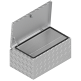 DE HAAN BOX M - 600x380x280 mm - waterdichte en stofdichte aluminium traanplaat disselkist - voorzien van vlinderslot, spansluiting of t-sluiting