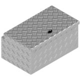 DE HAAN BOX M - 600x380x280 mm - waterdichte en stofdichte aluminium traanplaat disselkist - voorzien van vlinderslot, spansluiting of t-sluiting