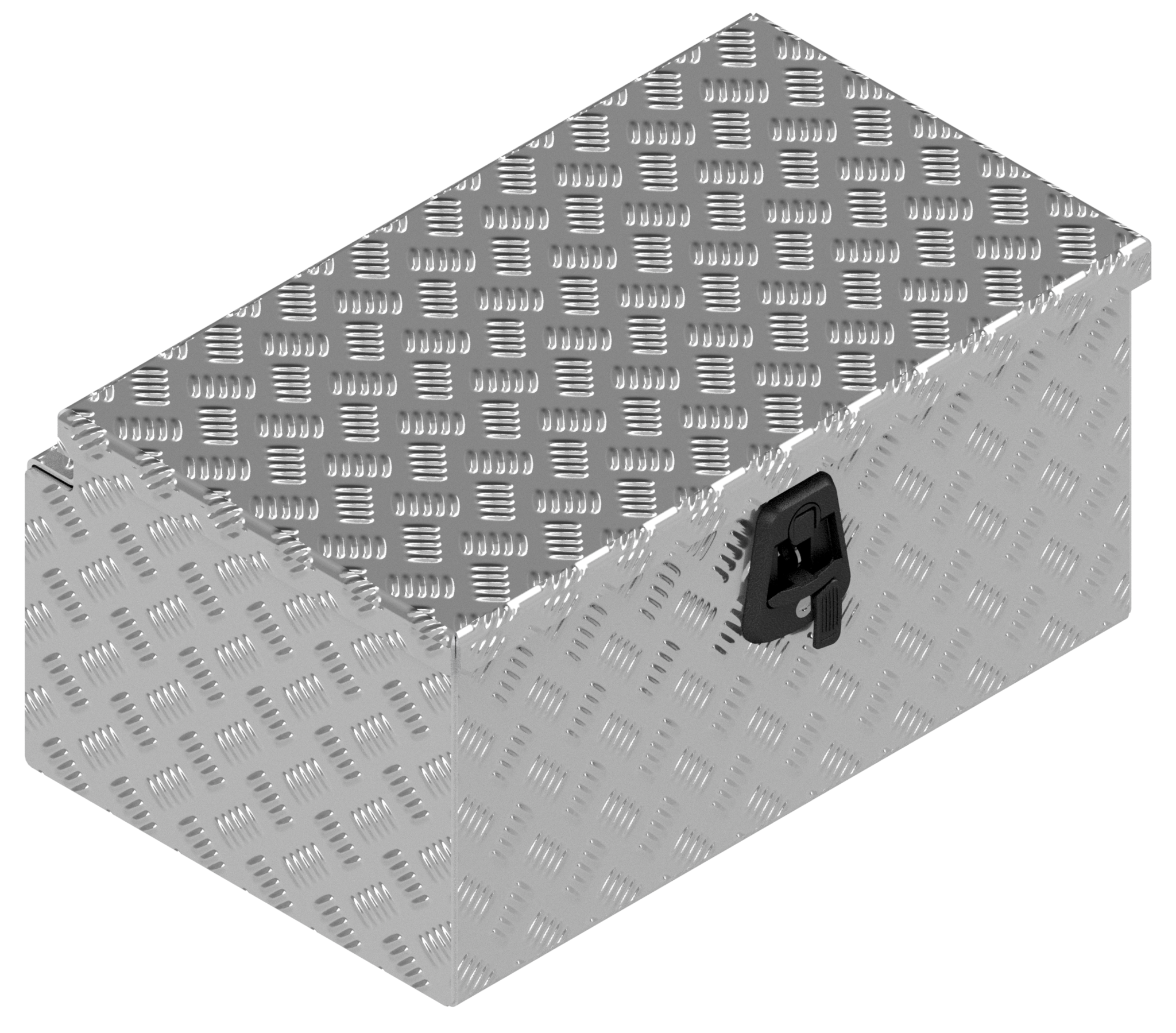 DE HAAN BOX M - 600x380x280 mm - waterdichte en stofdichte aluminium traanplaat disselkist - voorzien van vlinderslot, spansluiting of t-sluiting