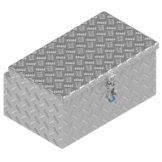DE HAAN BOX M - 600x380x280 mm - waterdichte en stofdichte aluminium traanplaat disselkist - voorzien van vlinderslot, spansluiting of t-sluiting