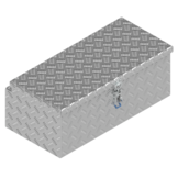 DE HAAN BOX L - 750x380x280 mm - waterdichte en stofdichte aluminium traanplaat disselkist - voorzien van vlinderslot, spansluiting of t-sluiting