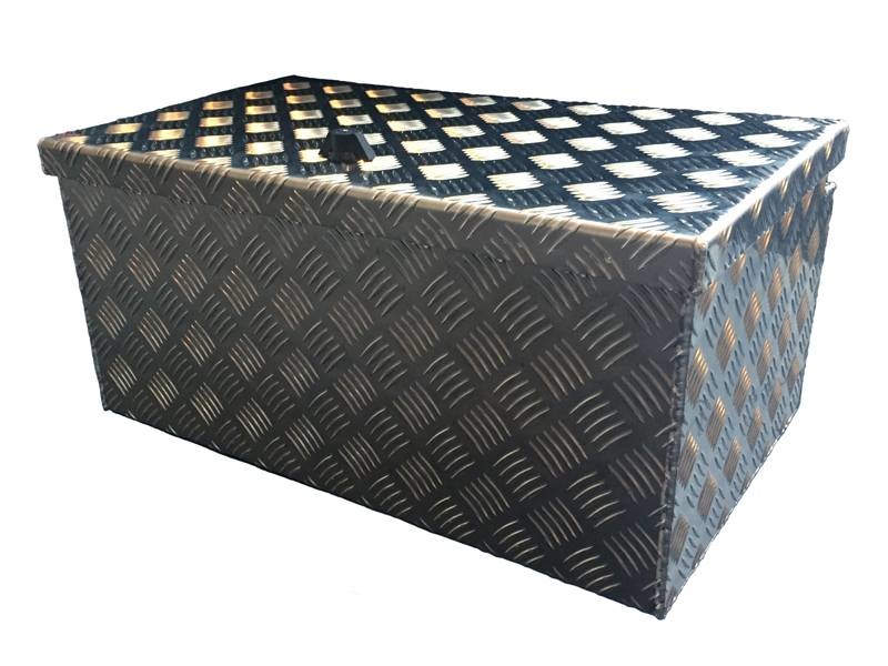 DE HAAN BOX L - 750x380x280 mm - waterdichte en stofdichte aluminium traanplaat disselkist - voorzien van vlinderslot, spansluiting of t-sluiting