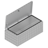 DE HAAN BOX L - 750x380x280 mm - waterdichte en stofdichte aluminium traanplaat disselkist - voorzien van vlinderslot, spansluiting of t-sluiting