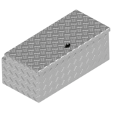 DE HAAN BOX L - 750x380x280 mm - waterdichte en stofdichte aluminium traanplaat disselkist - voorzien van vlinderslot, spansluiting of t-sluiting