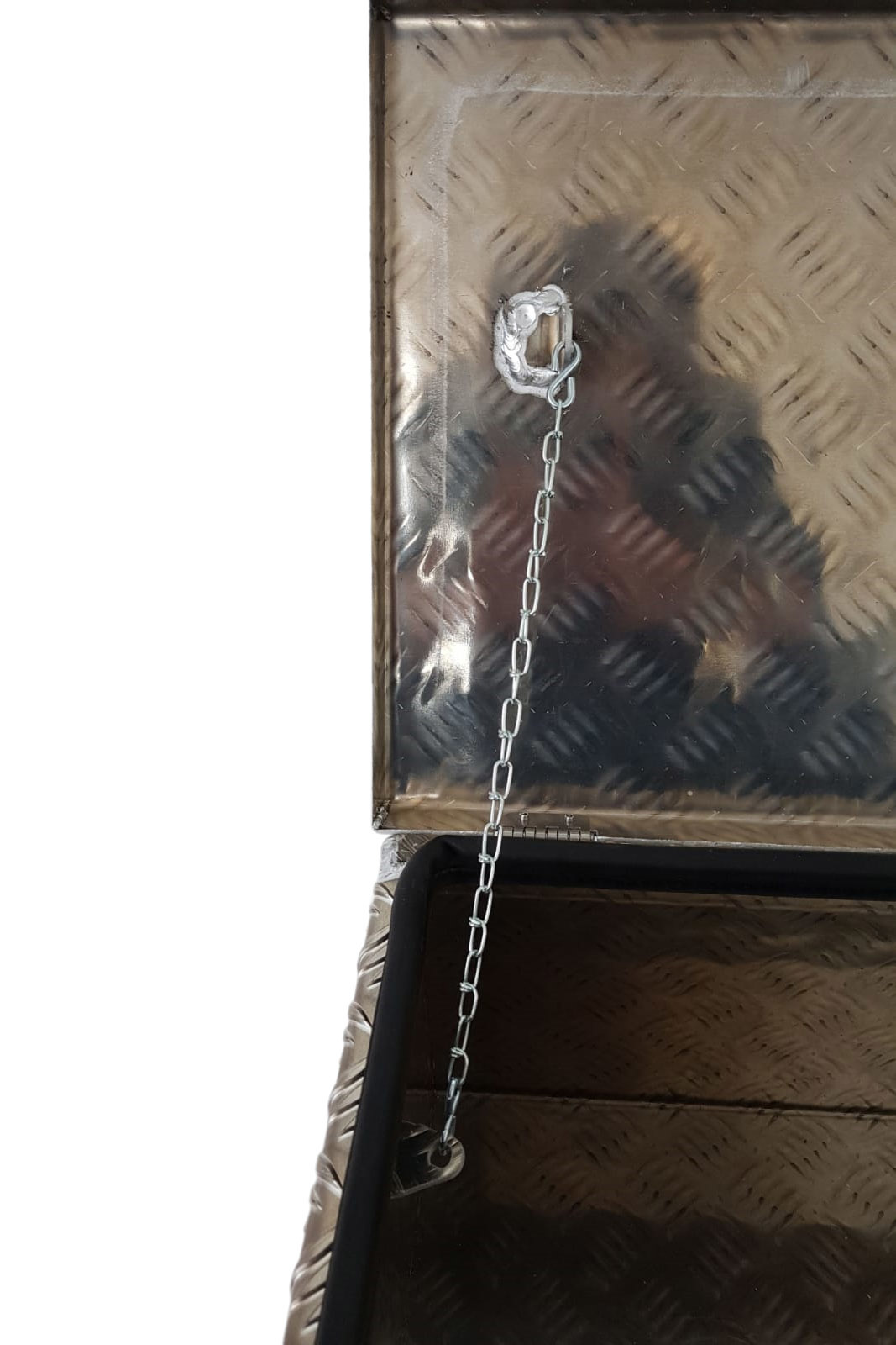 DE HAAN BOX L - 750x380x280 mm - waterdichte en stofdichte aluminium traanplaat disselkist - voorzien van vlinderslot, spansluiting of t-sluiting