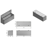 DE HAAN BOX U - 1154x387x400 mm - waterdichte en stofdichte aluminium traanplaat disselkist - voorzien van vlinderslot, spansluiting of t-sluiting
