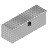 DE HAAN BOX U - 1154x387x400 mm - waterdichte en stofdichte aluminium traanplaat disselkist - voorzien van vlinderslot, spansluiting of t-sluiting