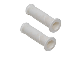 Handvat wit - hard rubber - premium - set van 2 stuks