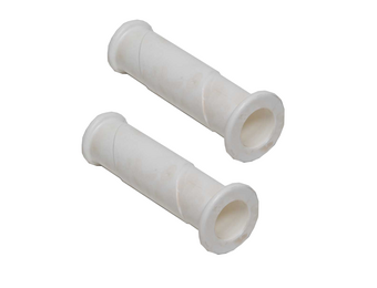 Handvat wit - hard rubber - premium - set van 2 stuks