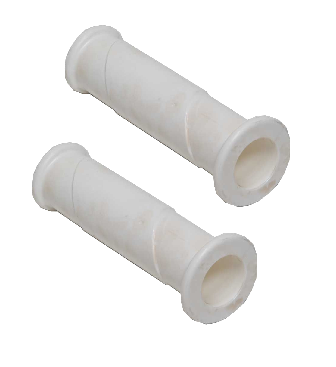 Fort witte kruiwagen handvatten - hard rubber - binnen diameter circa 30 mm - set van 2 stuks