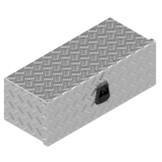 DE HAAN BOX O - 710x240x256 mm - waterdichte en stofdichte aluminium traanplaat disselkist  - voorzien van vlinderslot of t-sluiting
