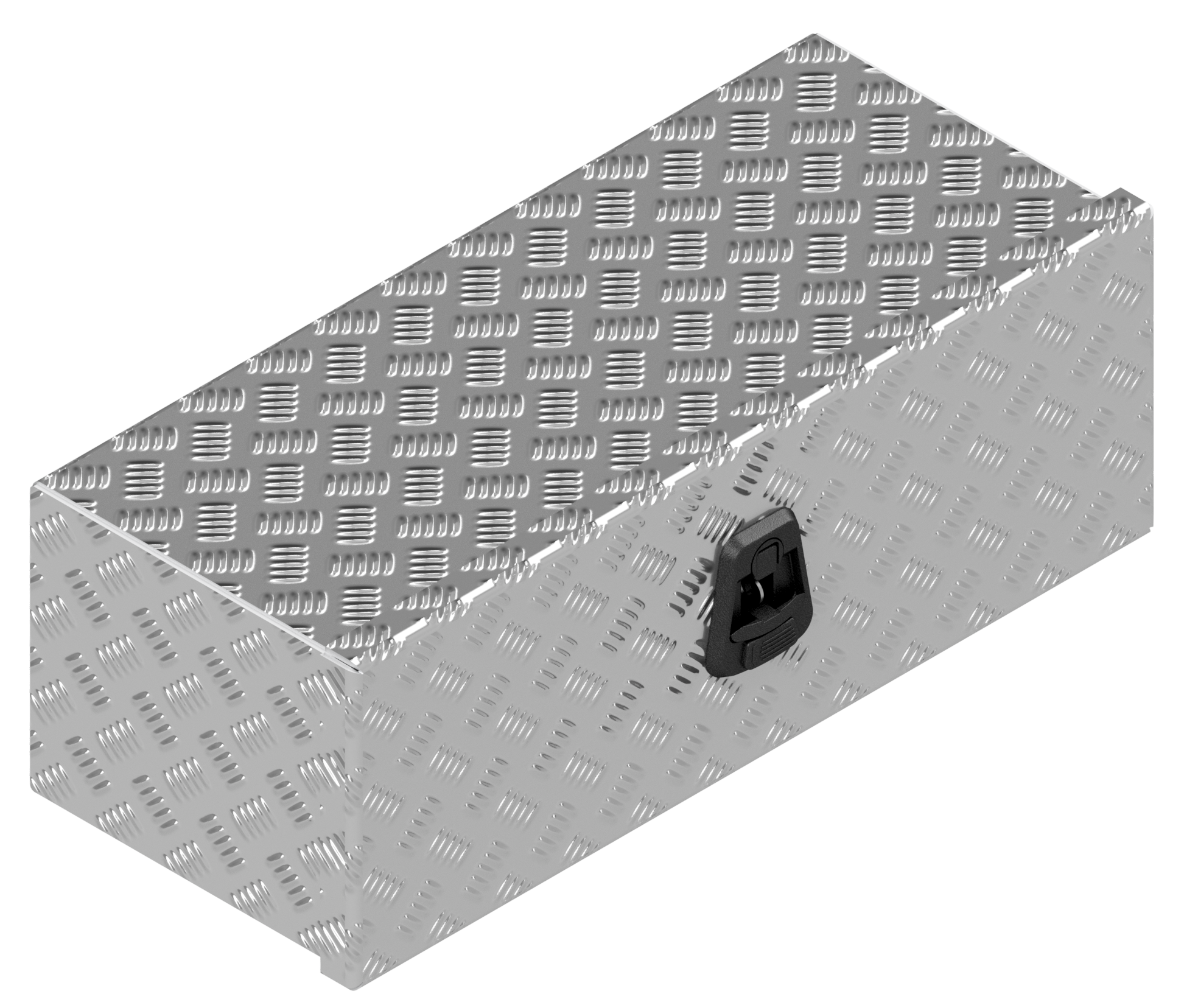 DE HAAN BOX O - 710x240x256 mm - waterdichte en stofdichte aluminium traanplaat disselkist  - voorzien van vlinderslot of t-sluiting