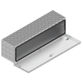 DE HAAN BOX OM - 900x250x250 mm - waterdichte en stofdichte aluminium traanplaat disselkist  - voorzien van vlinderslot of t-sluiting