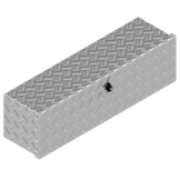 DE HAAN BOX OM - 900x250x250 mm - waterdichte en stofdichte aluminium traanplaat disselkist  - voorzien van vlinderslot of t-sluiting