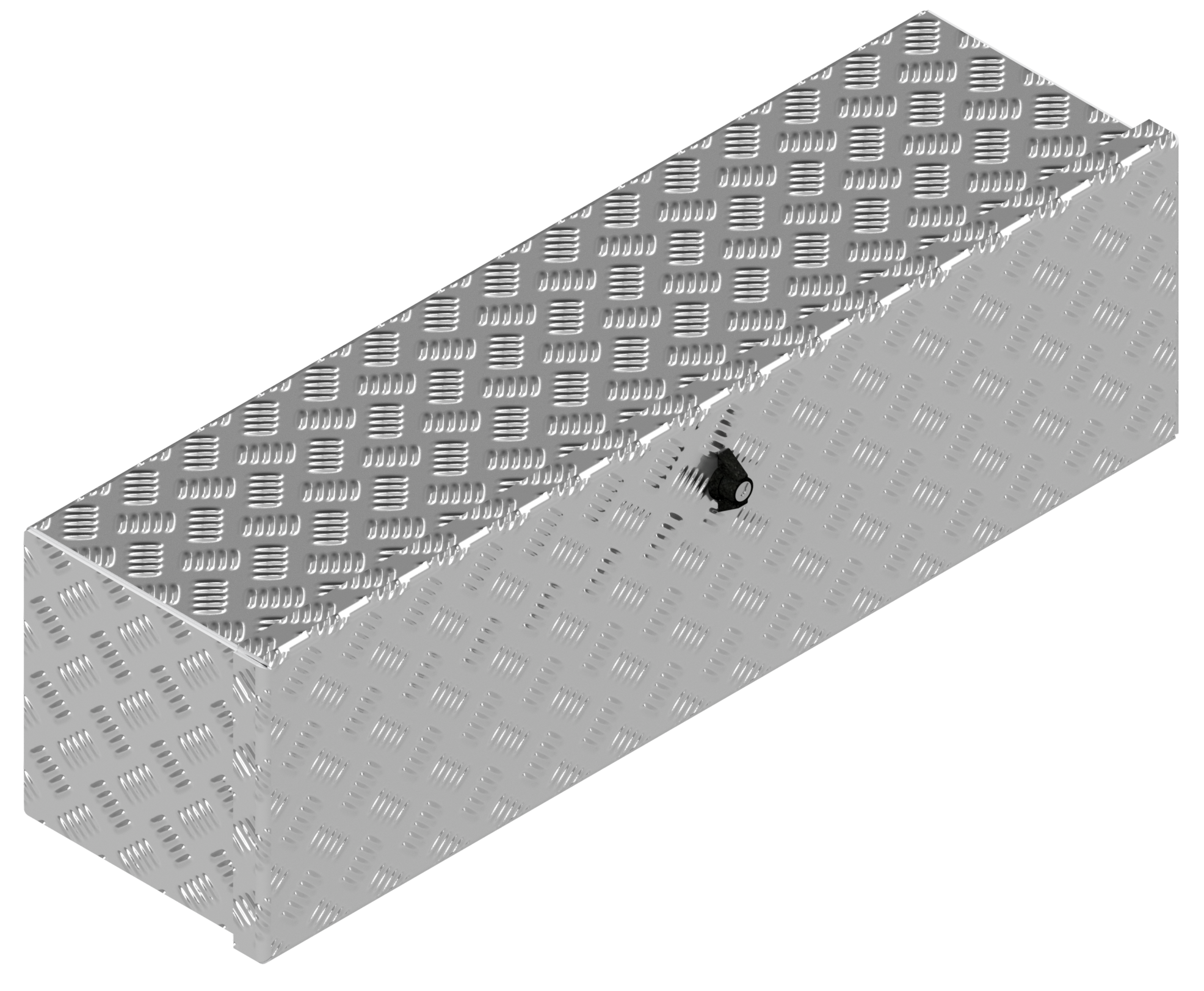 DE HAAN BOX OM - 900x250x250 mm - waterdichte en stofdichte aluminium traanplaat disselkist  - voorzien van vlinderslot of t-sluiting