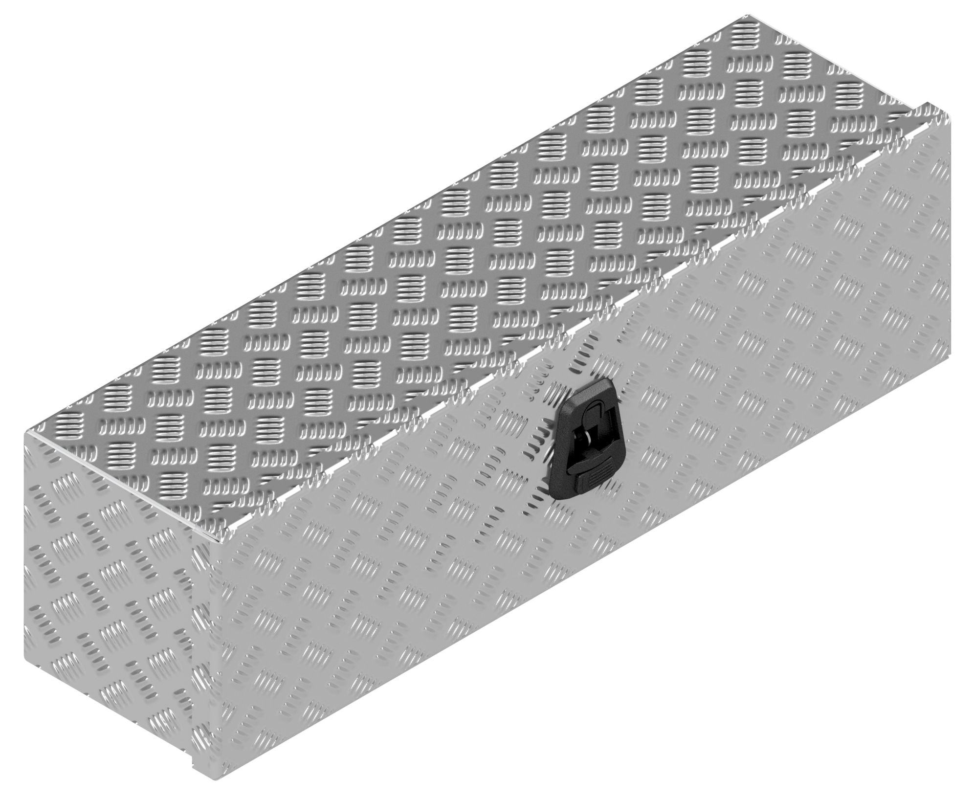 DE HAAN BOX OM - 900x250x250 mm - waterdichte en stofdichte aluminium traanplaat disselkist  - voorzien van vlinderslot of t-sluiting