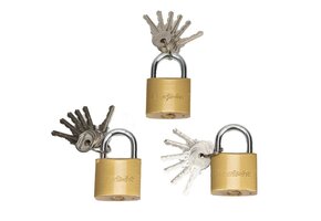 3 stuks hangsloten 40 mm - gelijksluitend