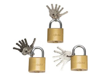 3 stuks hangsloten 40 mm - gelijksluitend