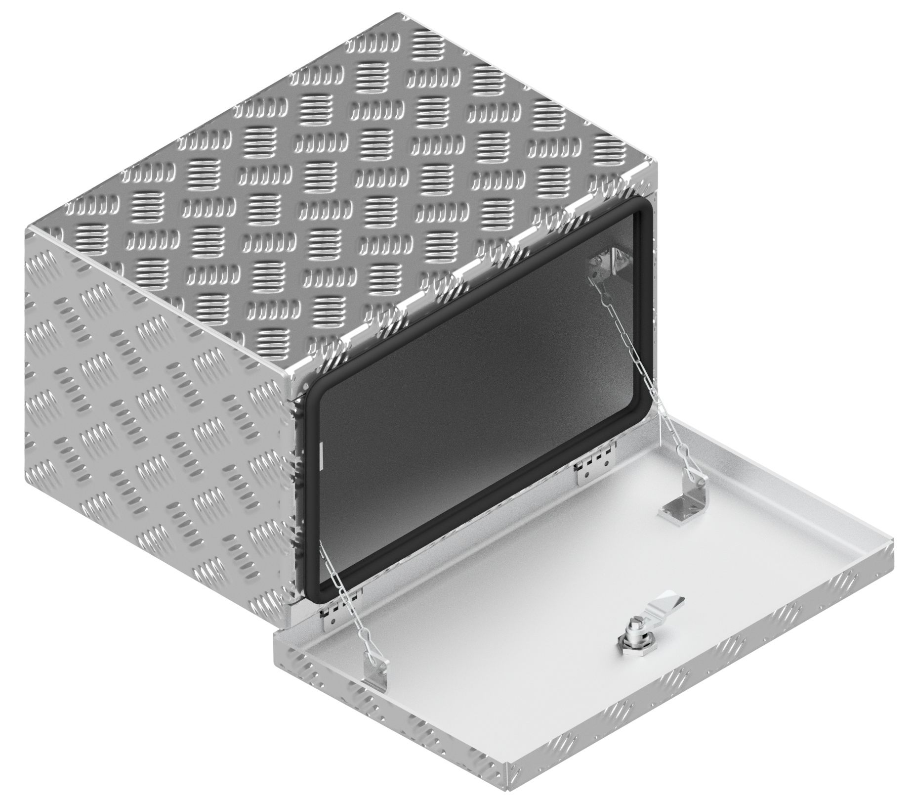 DE HAAN BOX OK - 414x240x300 mm - waterdichte en stofdichte aluminium traanplaat disselkist - voorzien van vlinderslot of t-sluiting