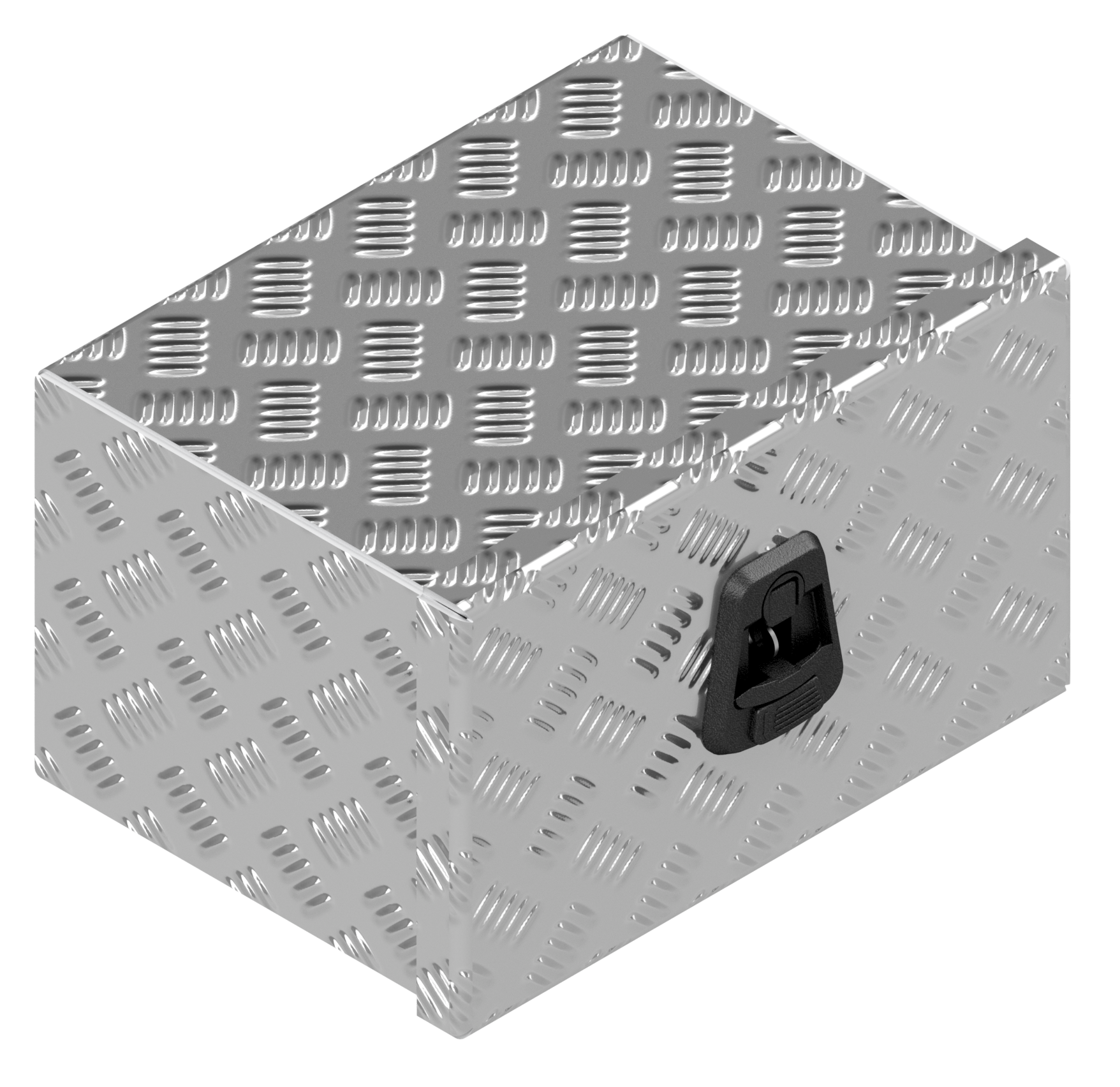 DE HAAN BOX OK - 414x240x300 mm - waterdichte en stofdichte aluminium traanplaat disselkist - voorzien van vlinderslot of t-sluiting