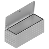 DE HAAN BOX W - 918x391x380 mm - waterdichte en stofdichte aluminium traanplaat disselkist  - voorzien van vlinderslot, spansluiting of t-sluiting