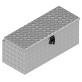 DE HAAN BOX W - 918x391x380 mm - waterdichte en stofdichte aluminium traanplaat disselkist  - voorzien van vlinderslot, spansluiting of t-sluiting