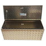 DE HAAN BOX W - 918x391x380 mm - waterdichte en stofdichte aluminium traanplaat disselkist  - voorzien van vlinderslot, spansluiting of t-sluiting