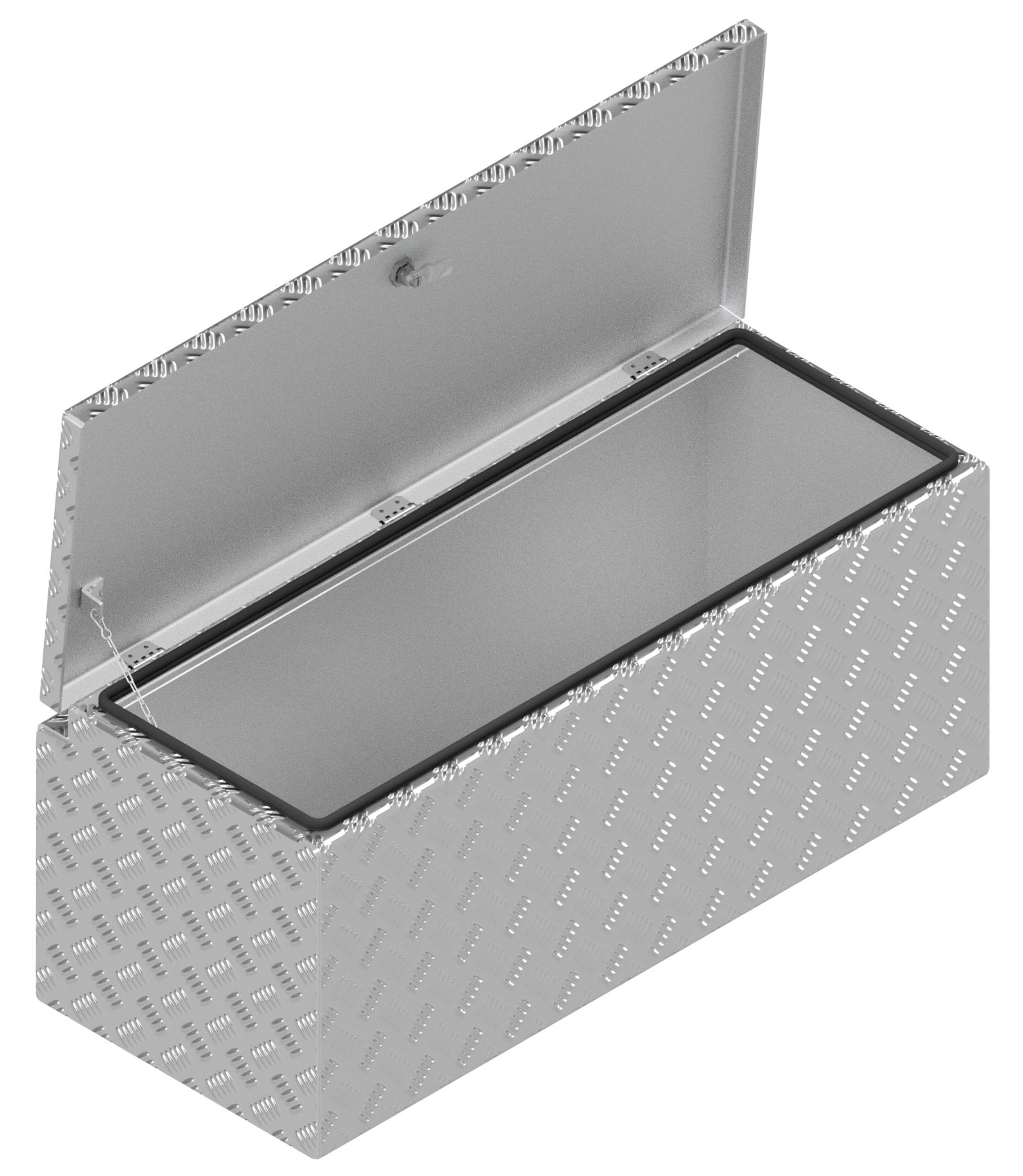 DE HAAN BOX W - 918x391x380 mm - waterdichte en stofdichte aluminium traanplaat disselkist - voorzien van vlinderslot, spansluiting of t-sluiting