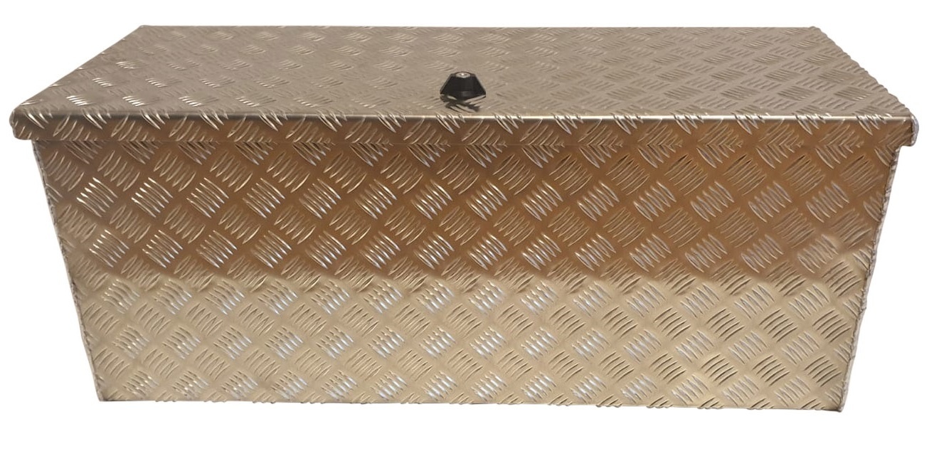 DE HAAN BOX W - 918x391x380 mm - waterdichte en stofdichte aluminium traanplaat disselkist - voorzien van vlinderslot, spansluiting of t-sluiting