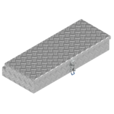 De Haan Box HAV/HAS - 900x380x150 mm - waterdichte en stofdichte aluminium traanplaat disselkist  - voorzien van vlinderslot of t-sluiting