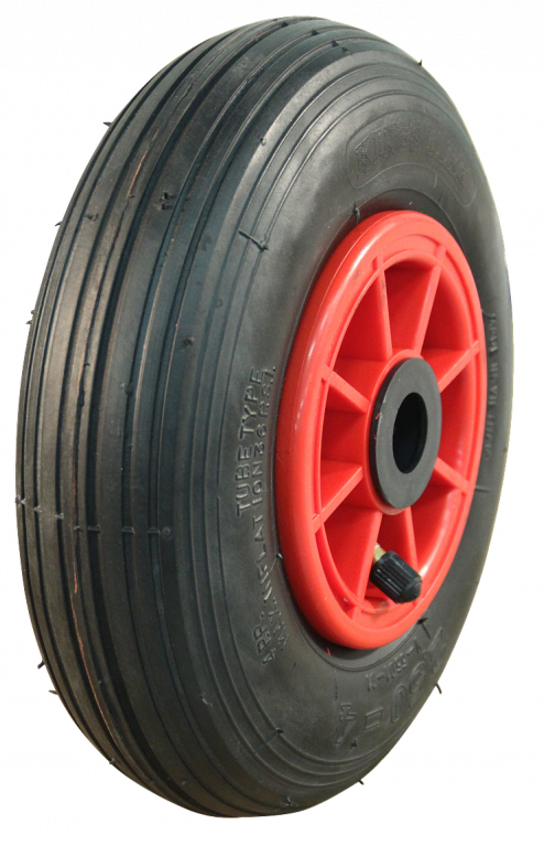 2.50-4 steekwagenwiel - luchtband en kunststof velg - 75 kg maximale belasting - 20 mm asgat/naafdiameter - inclusief rollager