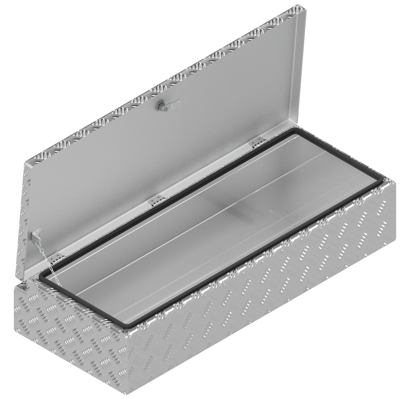 DE HAAN BOX H - 900x380x190 mm - waterdichte en stofdichte aluminium traanplaat disselkist - voorzien van vlinderslot of spansluiting