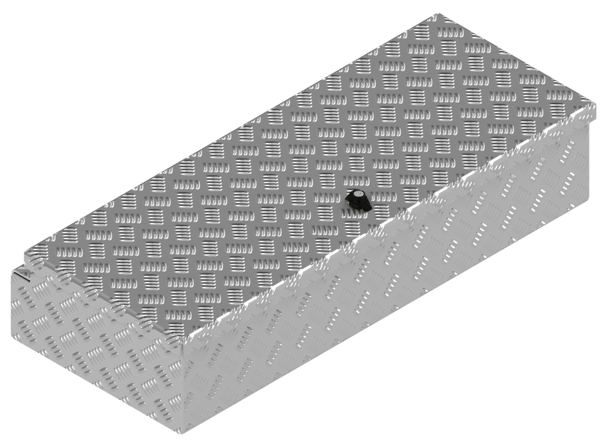 DE HAAN BOX H - 900x380x190 mm - waterdichte en stofdichte aluminium traanplaat disselkist - voorzien van vlinderslot of spansluiting