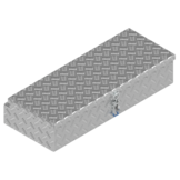 DE HAAN BOX H - 900x380x190 mm - waterdichte en stofdichte aluminium traanplaat disselkist - voorzien van vlinderslot of spansluiting