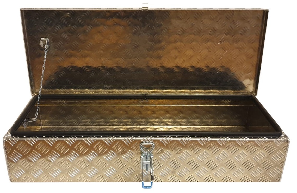 DE HAAN BOX H - 900x380x190 mm - waterdichte en stofdichte aluminium traanplaat disselkist - voorzien van vlinderslot of spansluiting