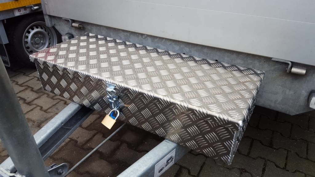 DE HAAN BOX H - 900x380x190 mm - waterdichte en stofdichte aluminium traanplaat disselkist - voorzien van vlinderslot of spansluiting