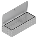 DE HAAN BOX HS - 914x387x230 mm - waterdichte en stofdichte aluminium traanplaat disselkist - voorzien van vlinderslot, spansluiting of t-sluiting