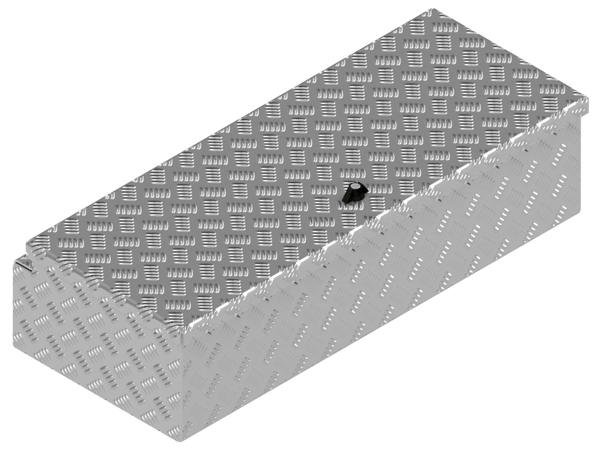 DE HAAN BOX HS - 914x387x230 mm - waterdichte en stofdichte aluminium traanplaat disselkist - voorzien van vlinderslot, spansluiting of t-sluiting