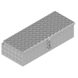 DE HAAN BOX HS - 914x387x230 mm - waterdichte en stofdichte aluminium traanplaat disselkist - voorzien van vlinderslot, spansluiting of t-sluiting