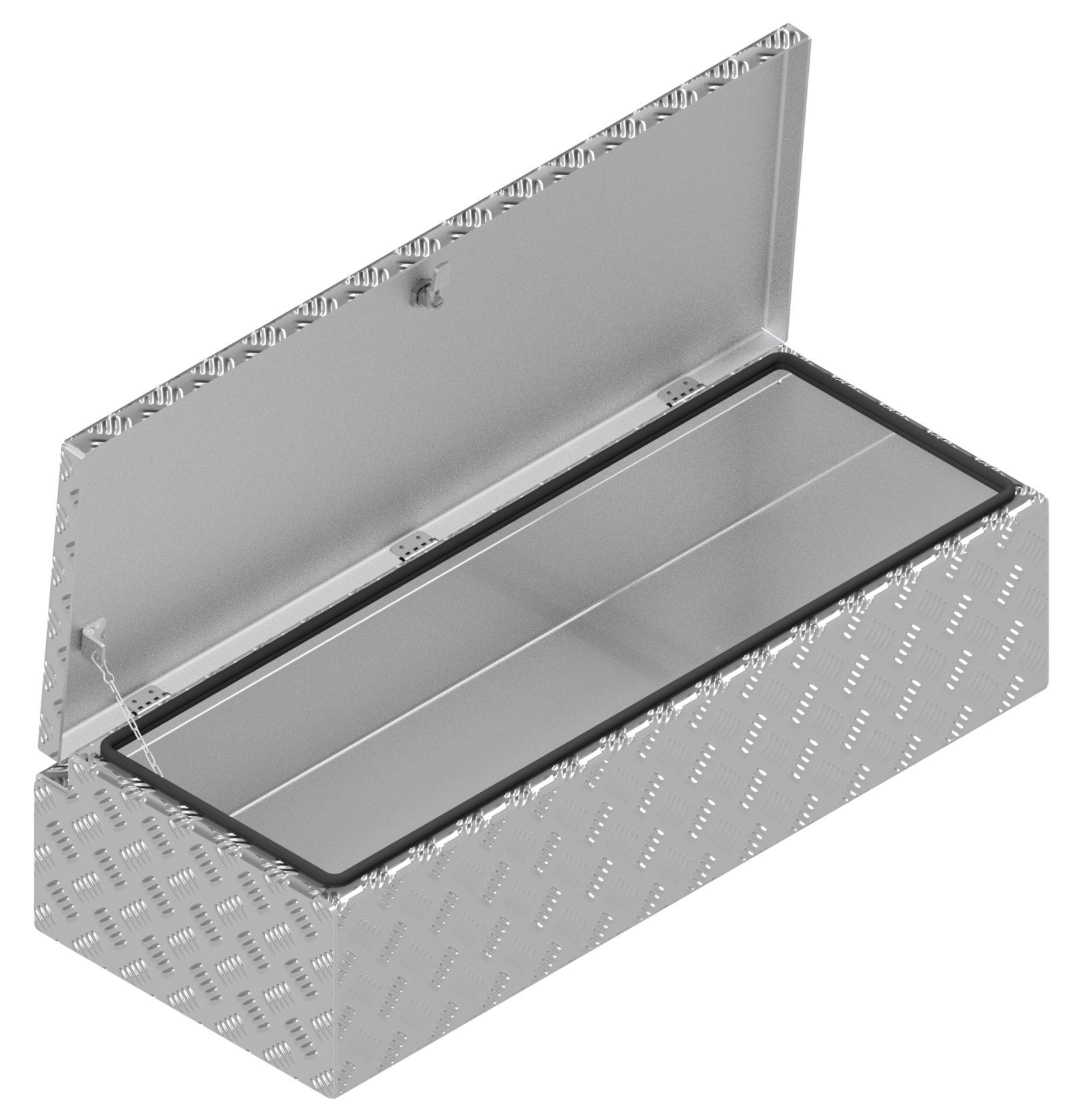 DE HAAN BOX HS - 914x387x230 mm - waterdichte en stofdichte aluminium traanplaat disselkist - voorzien van vlinderslot, spansluiting of t-sluiting