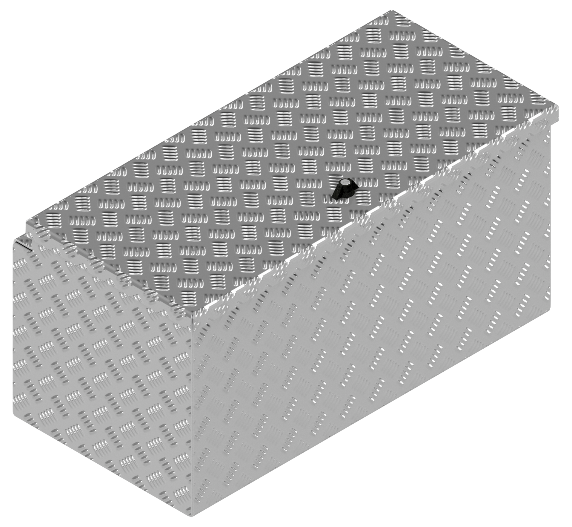 DE HAAN BOX I - 800x411x400 mm - waterdichte en stofdichte aluminium traanplaat disselkist - voorzien van vlinderslot, spansluiting of t-sluiting