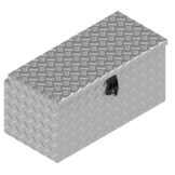 DE HAAN BOX I - 800x411x400 mm - waterdichte en stofdichte aluminium traanplaat disselkist - voorzien van vlinderslot, spansluiting of t-sluiting