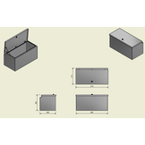 DE HAAN BOX I - 800x411x400 mm - waterdichte en stofdichte aluminium traanplaat disselkist - voorzien van vlinderslot, spansluiting of t-sluiting