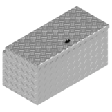 DE HAAN BOX I - 800x411x400 mm - waterdichte en stofdichte aluminium traanplaat disselkist - voorzien van vlinderslot, spansluiting of t-sluiting