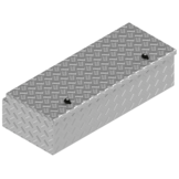 DE HAAN BOX WXV - 968x400x250 mm - waterdichte en stofdichte aluminium traanplaat disselkist  - voorzien van vlinderslot