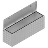 DE HAAN BOX HUW - 1140x340x400 mm - waterdichte en stofdichte aluminium traanplaat disselkist  - voorzien van vlinderslot